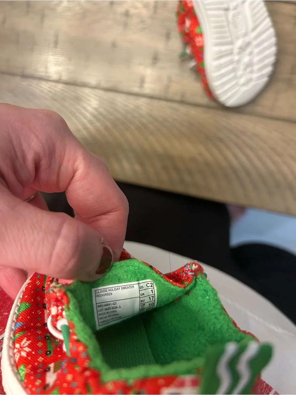 Size 2 Hey Dude Christmas Shoes